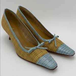 Stuart Weitzman Straw Kitten Heels